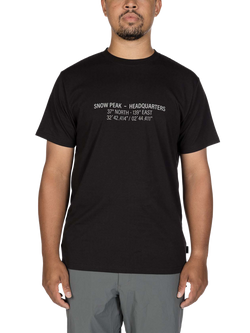 Snow Peak HQ Map Graphic T-Shirt, Black, Black