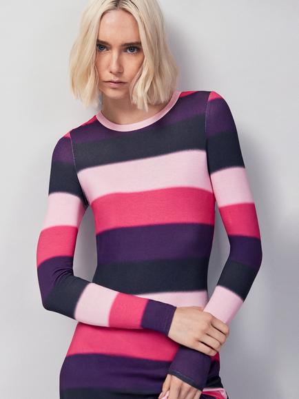 Ro&Zo Blurred Stripe Maxi Dress, Multi - view 2, Multi