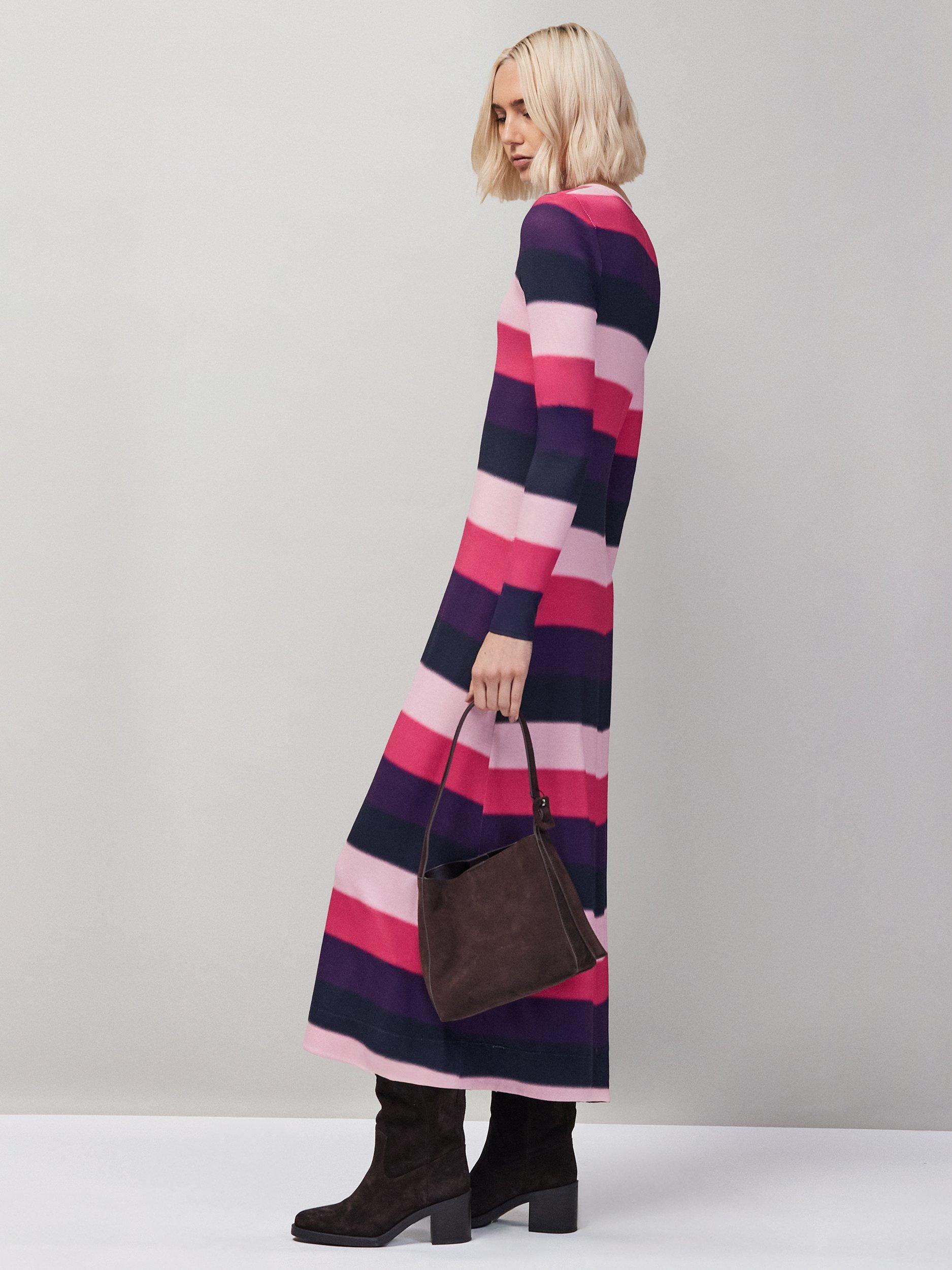 Product image 4 of 4, which shows Ro&Zo Blurred Stripe Maxi Dress, Multi, 6