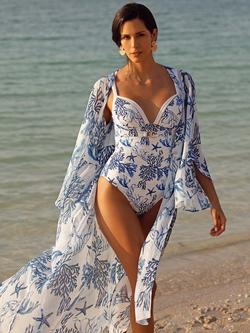 NAIA Beach Riviera Moulded Cup Swimsuit, La Mer Silver Foil - view 2, La Mer Silver Foil