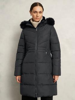 Hobbs Kaia Padded Hooded Coat, Charcoal, Charcoal