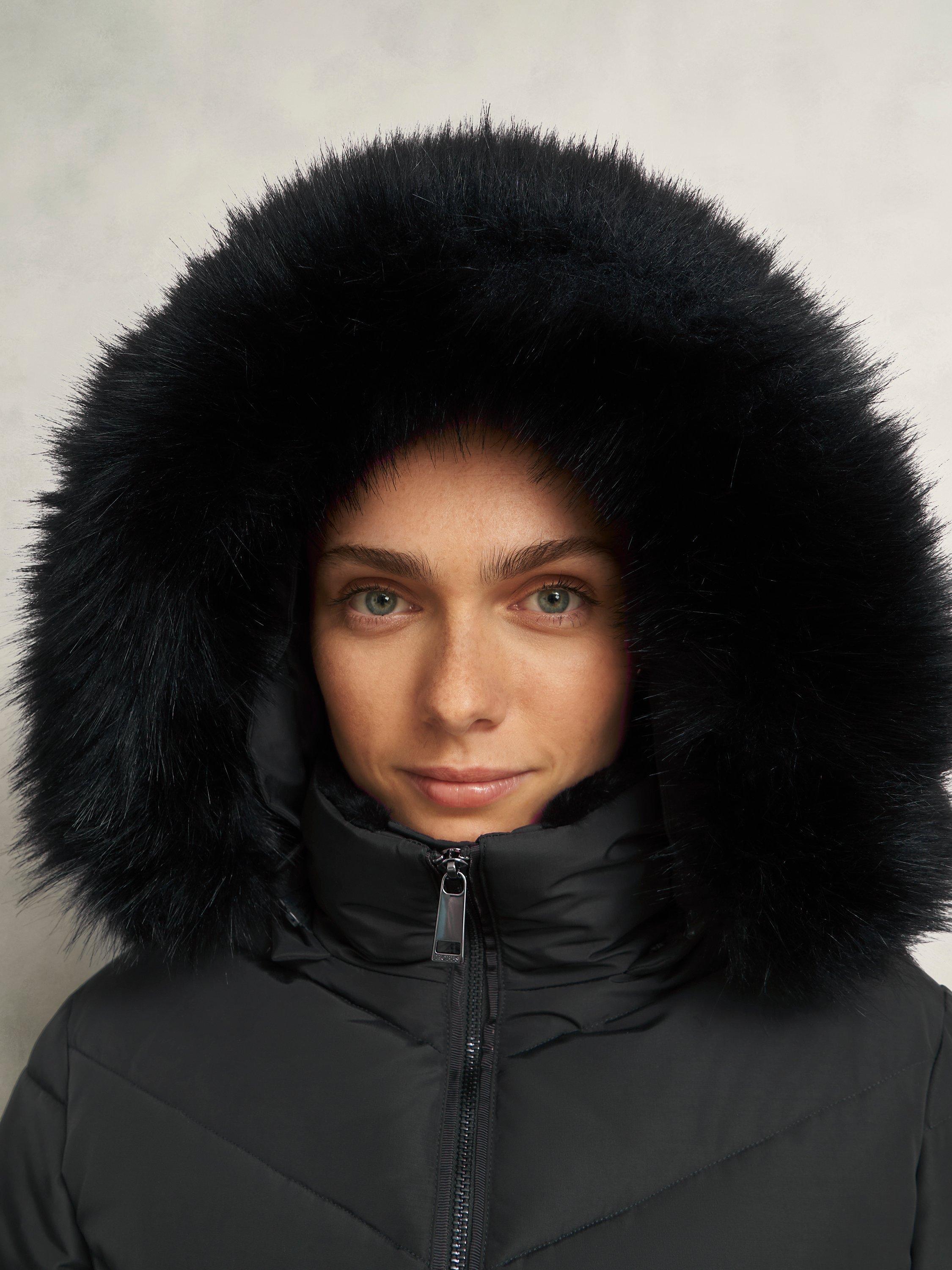 Product image 6 of 6, which shows Hobbs Kaia Padded Hooded Coat, Charcoal, 8