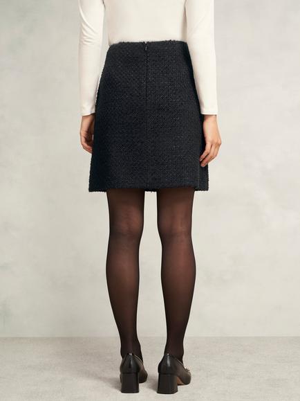 Hobbs Seraphina Textured Mini Skirt, Black - view 2, Black