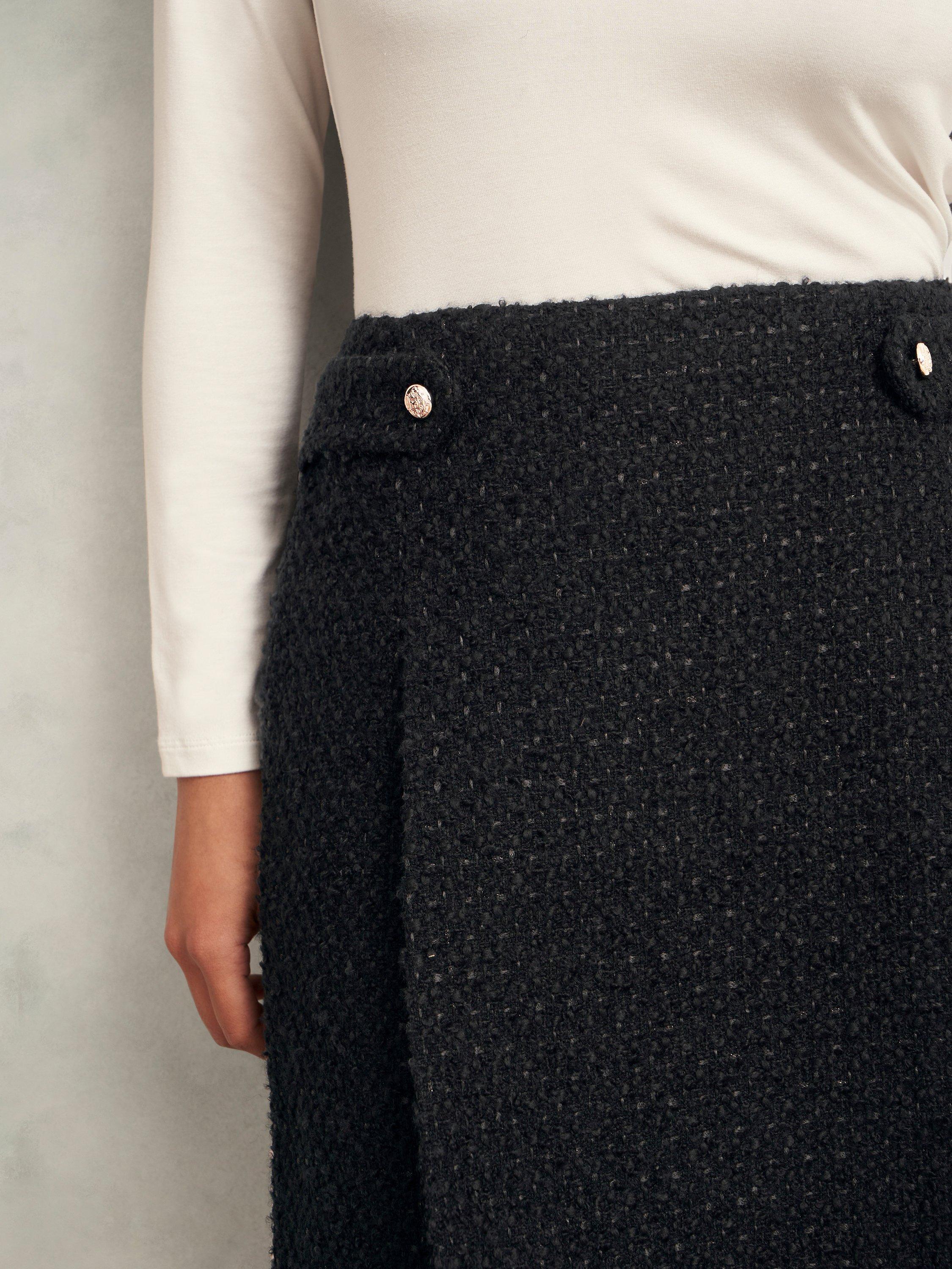 Product image 3 of 5, which shows Hobbs Seraphina Textured Mini Skirt, Black, 10