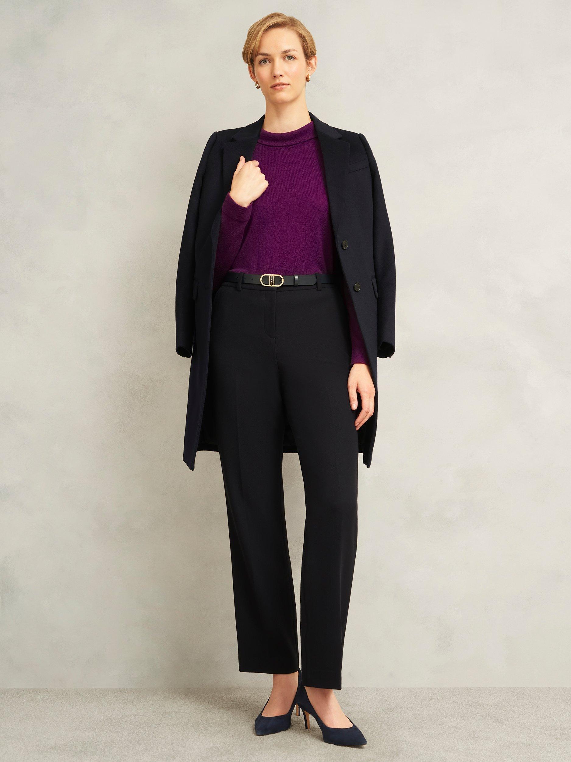 Product image 6 of 6, which shows Hobbs Tali Roll Neck Jumper, Vibrant Purple, XS