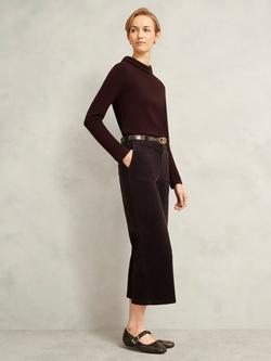 Hobbs Kendall Cropped Corduroy Trousers, Deep Brown, Deep Brown