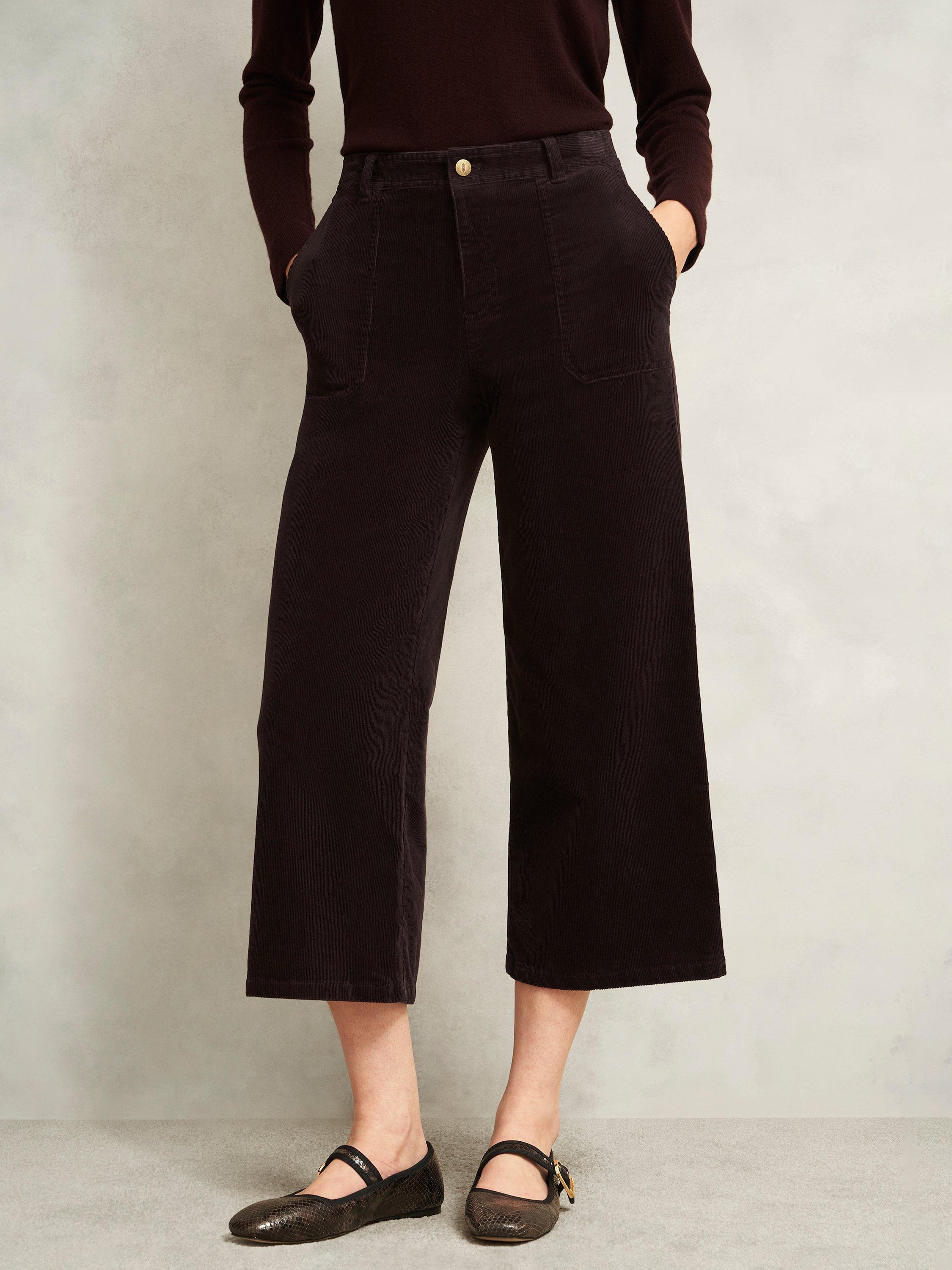 Product image 5 of 5, which shows Hobbs Kendall Cropped Corduroy Trousers, Deep Brown, 12