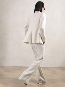 Reiss Lily Wool Blend Double-Breasted Twill Suit Blazer, White - view 2, White