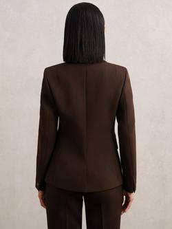 Reiss Petite Priya Double Breasted Blazer - view 2, Chocolate Brown