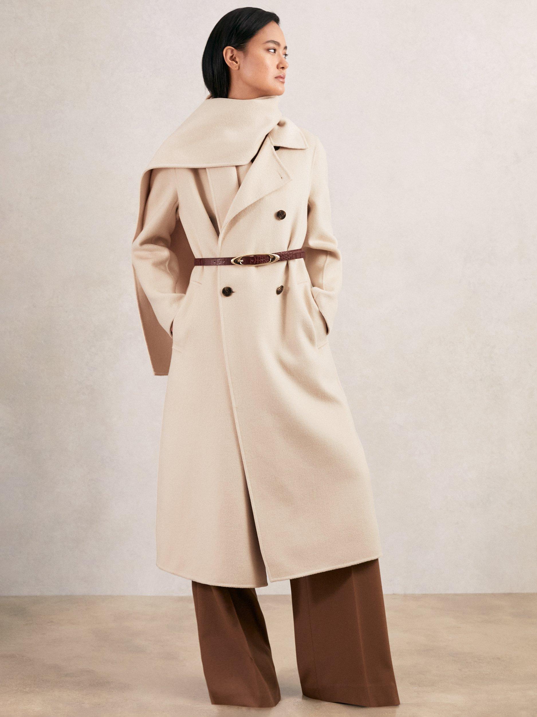 Product image 2 of 5, which shows Reiss Petite Indira Wool Rich Coat, Cream, 10Pt