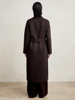 Reiss Petite Rene Double-Breasted Wool-Blend Blindseam Coat - view 2, Aubergine