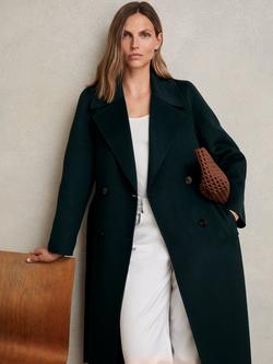 Reiss Petite Rene Double-Breasted Wool-Blend Blindseam Coat, Green