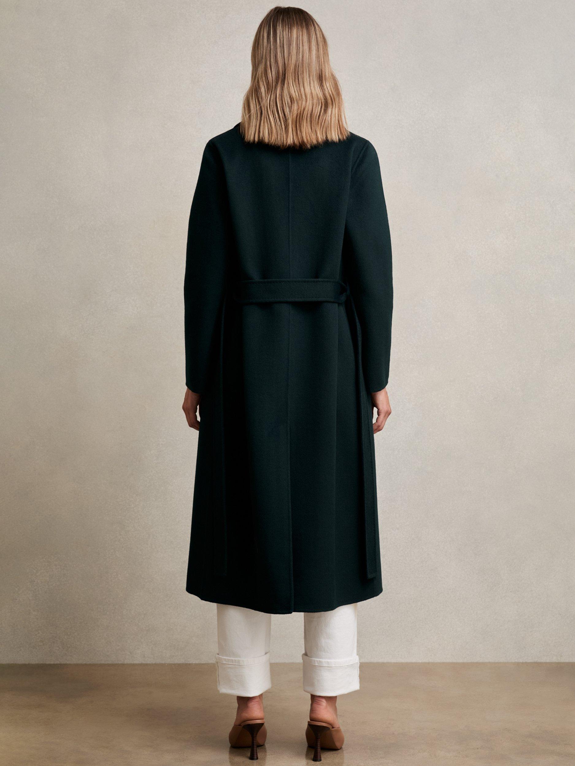 Product image 5 of 5, which shows Reiss Petite Rene Double-Breasted Wool-Blend Blindseam Coat, Green, 14Pt