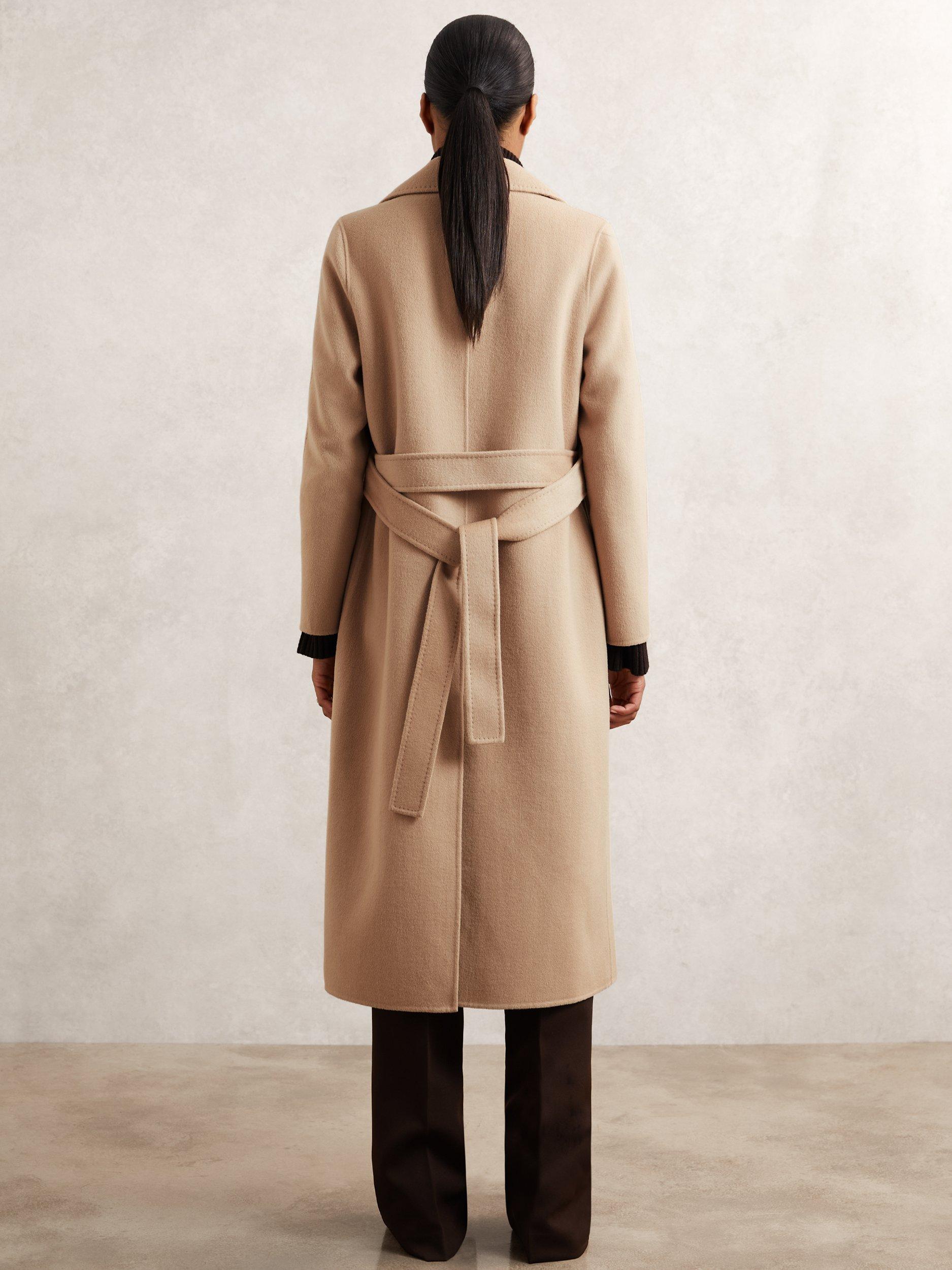 Product image 6 of 6, which shows Reiss Petite Rene Double-Breasted Wool-Blend Blindseam Coat, Neutral, 6Pt