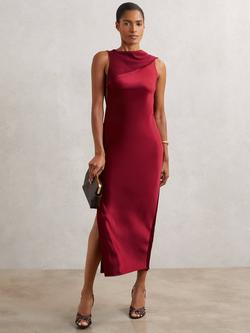 Reiss Petite Alula Midi Dress, Red, Red