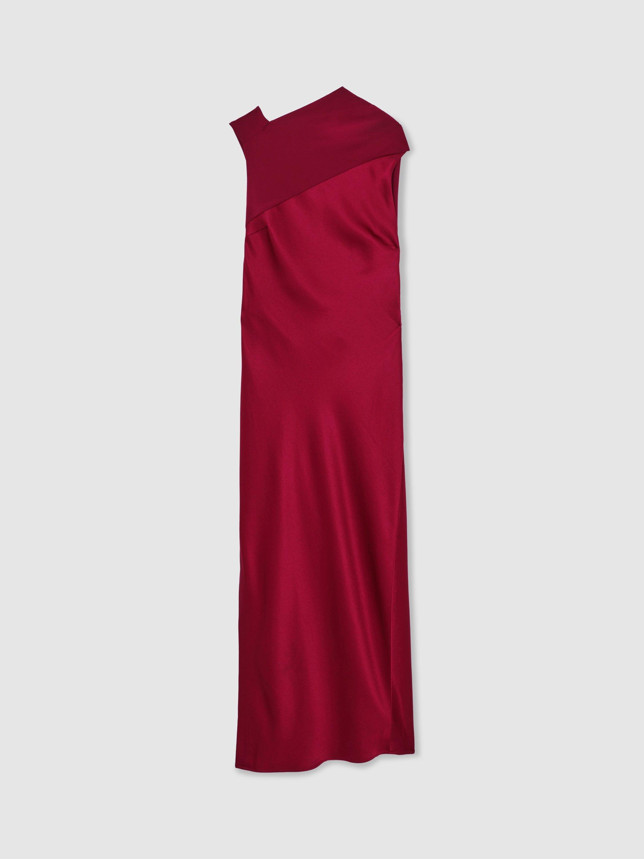 Product image 3 of 5, which shows Reiss Petite Alula Midi Dress, Red, 10Pt