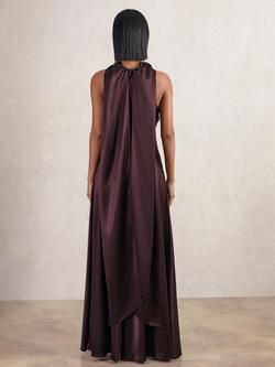 Reiss Fae Sleeveless Cowl Neck Maxi Dress - view 2, Burgundy