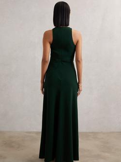 Reiss Gabriella Sleeveless Halterneck Ruffle Maxi Dress - view 2, Green