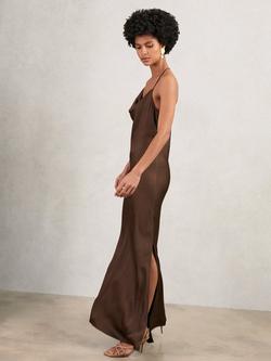 Reiss Maisley Slip Maxi Dress, Chocolate Brown, Chocolate Brown