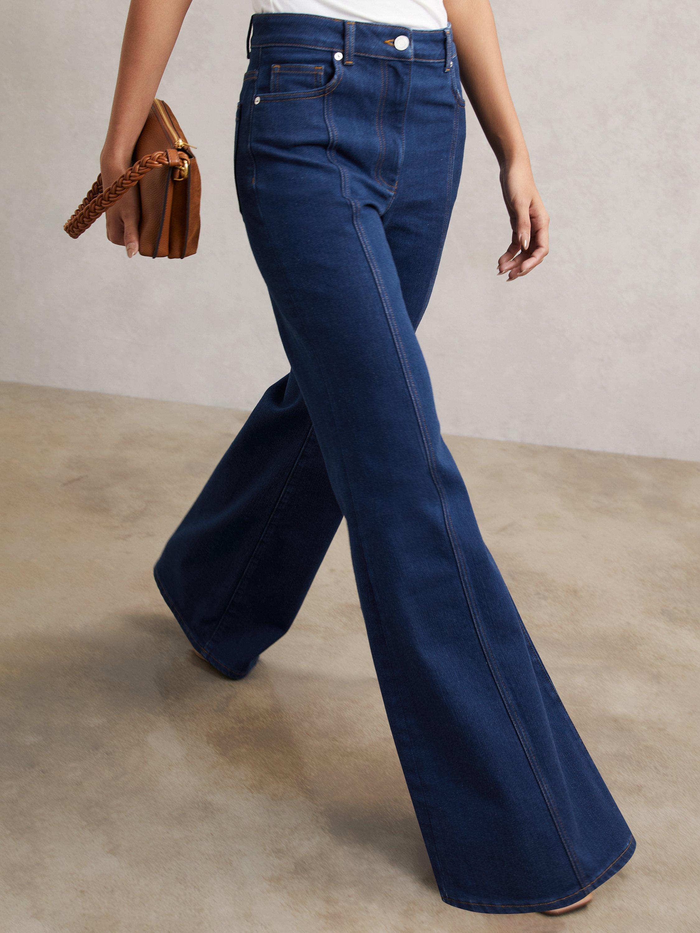 Product image 2 of 5, which shows Reiss June Flared Jeans, Blue, 28Pt