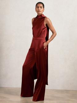 Reiss Petite Farah Sleeveless Jumpsuit, Dark Red, Dark Red