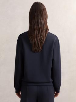 Reiss Annabel Long Sleeve Top, Navy - view 2, Navy