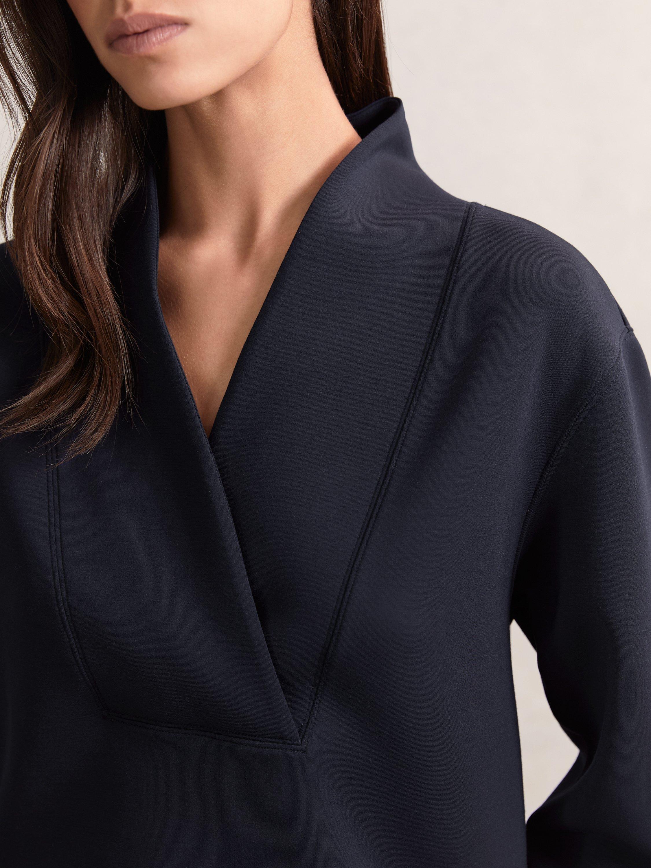 Product image 3 of 5, which shows Reiss Annabel Long Sleeve Top, Navy, XS