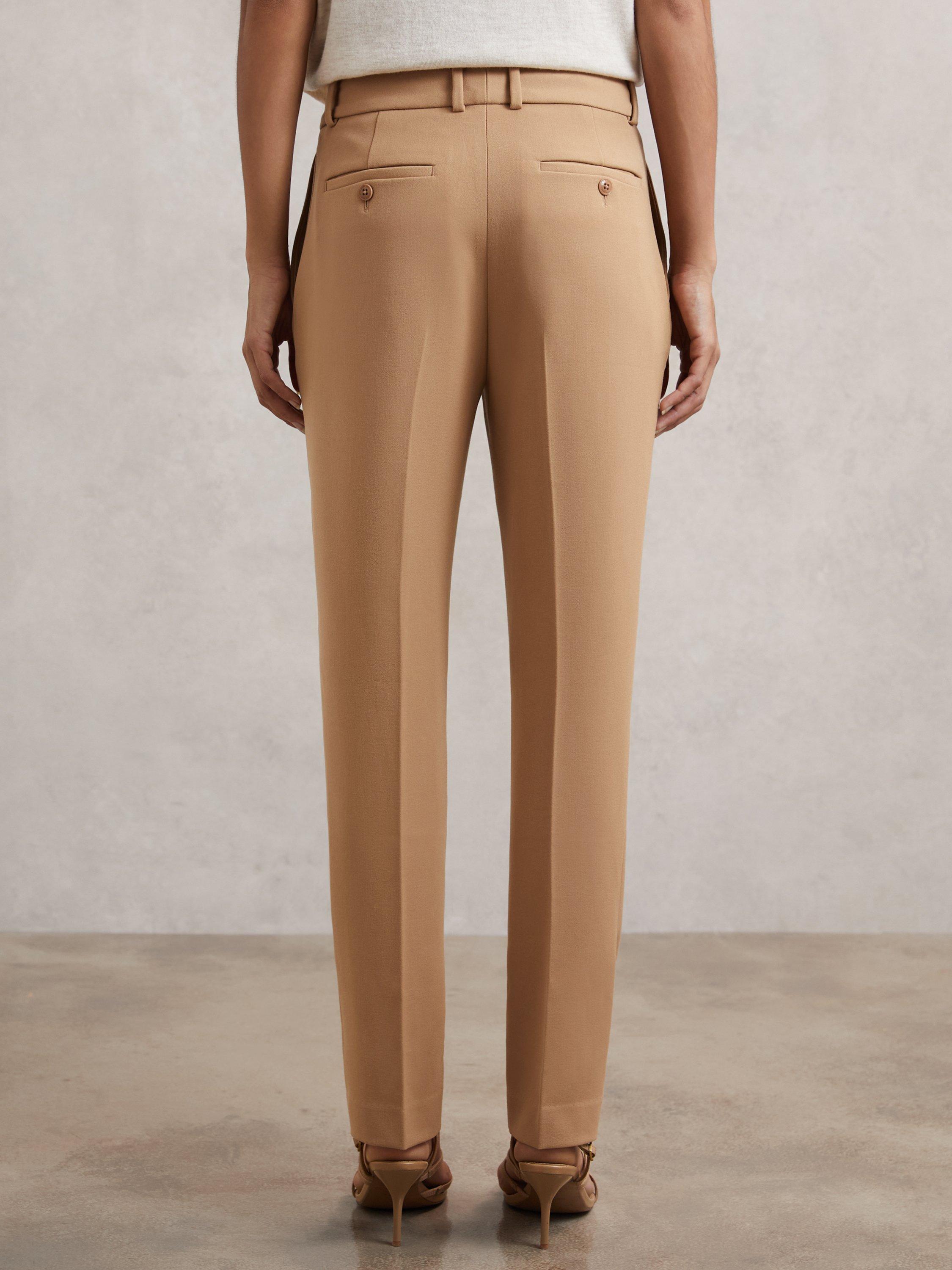 Product image 2 of 5, which shows Reiss Gabi Slim Fit Tailored Trousers, Camel, 8