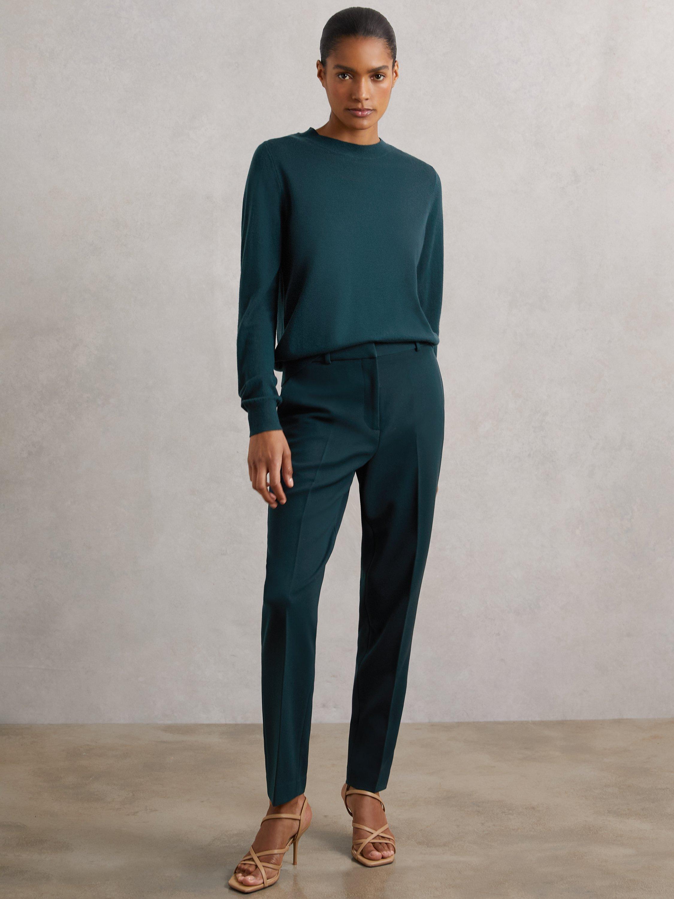 Product image 1 of 5, which shows Reiss Gabi Slim Fit Tailored Suit Trousers, Teal, 14