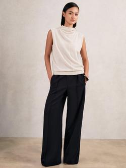 Reiss Robyn Tailored Wide Leg Trousers, Navy