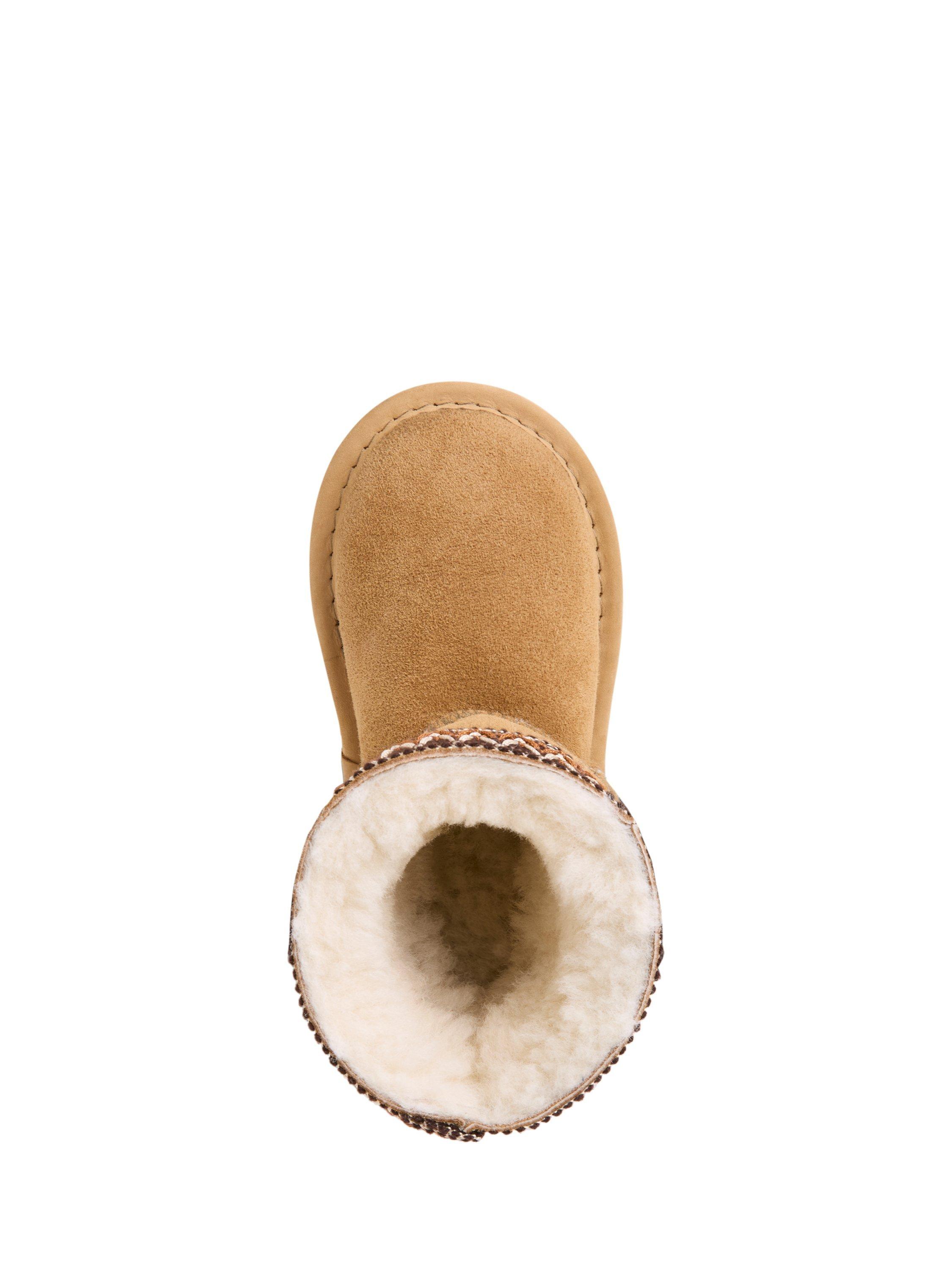 Product image 5 of 6, which shows Celtic & Co. Kids' Sheepskin Braid Trim Slipper Boots, Spice, 5-6 years