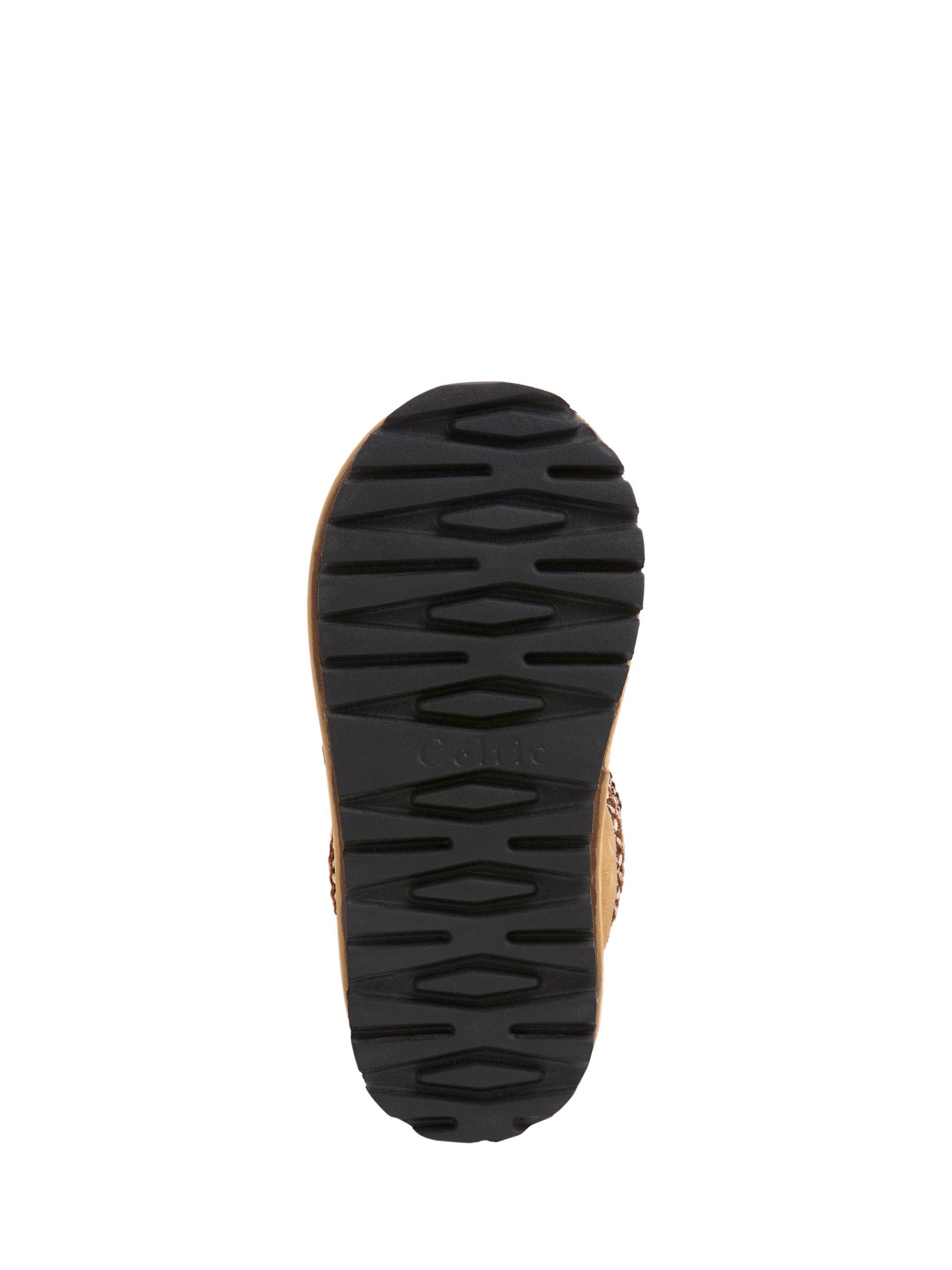 Product image 6 of 6, which shows Celtic & Co. Kids' Sheepskin Braid Trim Slipper Boots, Spice, 5-6 years