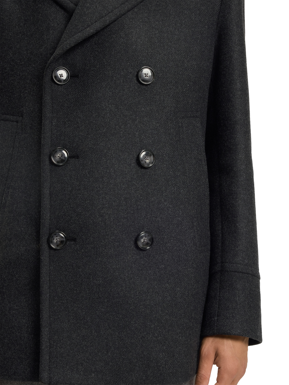 Product image 5 of 6, which shows HUGO BOSS BOSS Wool Blend Coat, Open Grey, 34R