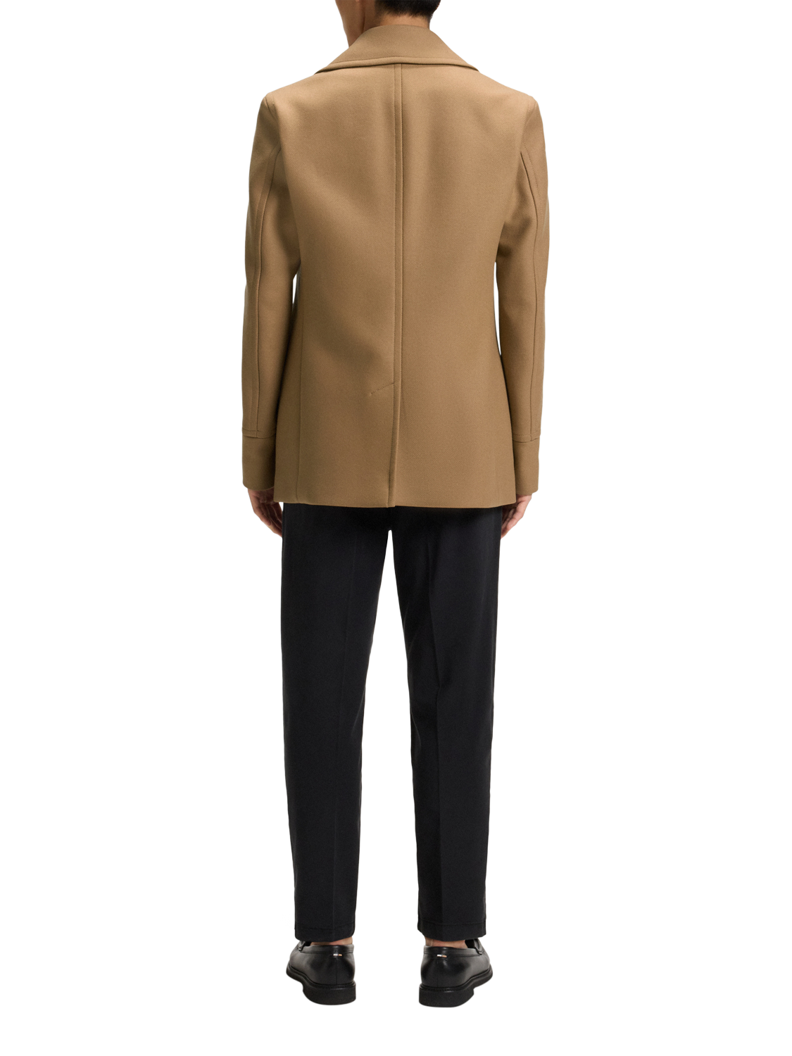 Product image 2 of 6, which shows HUGO BOSS BOSS Double Breasted Wool Blend Coat, Medium Beige, 34R