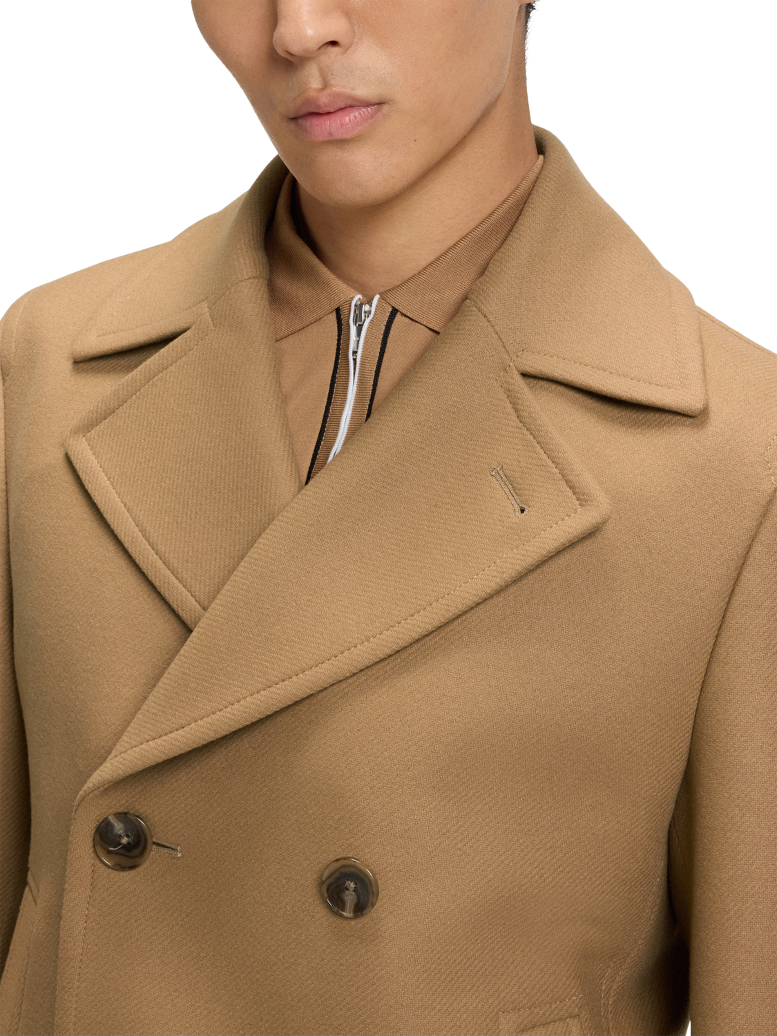 Product image 6 of 6, which shows HUGO BOSS BOSS Double Breasted Wool Blend Coat, Medium Beige, 34R