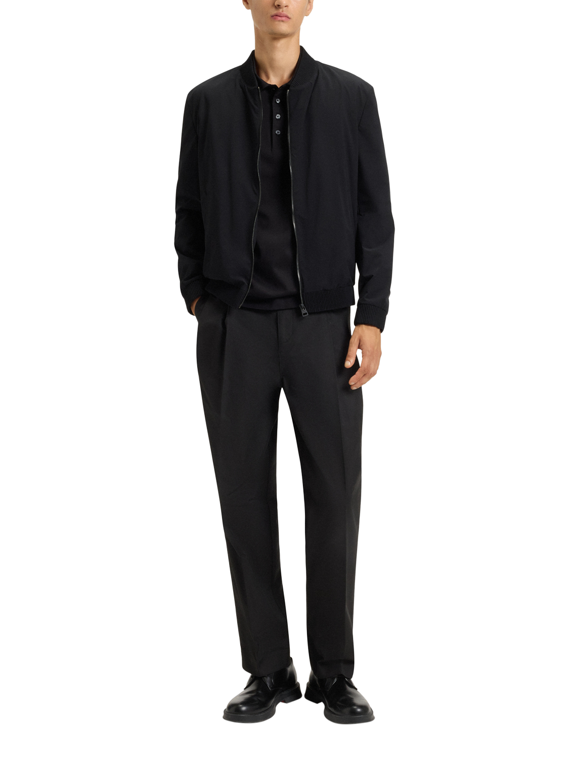 Product image 3 of 6, which shows HUGO BOSS HUGO Zip Front Bomber Jacket, Black, 38R