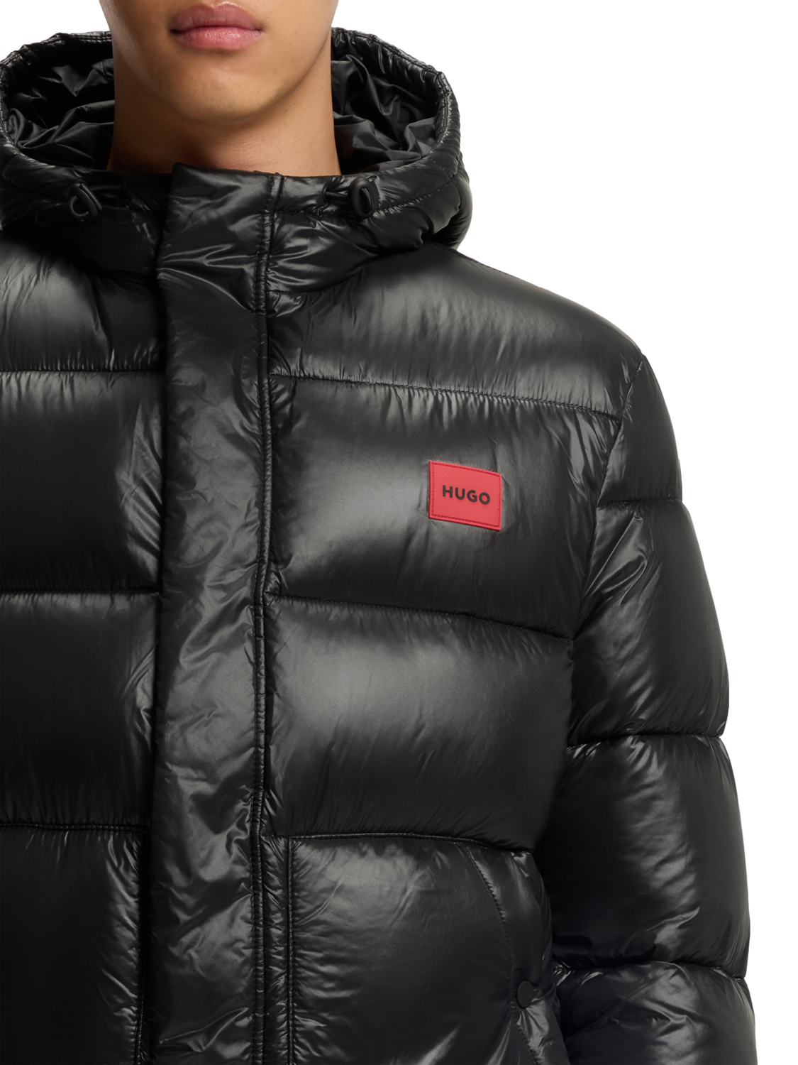 Product image 5 of 6, which shows HUGO Hooded Puffer Jacket, Black, XXL