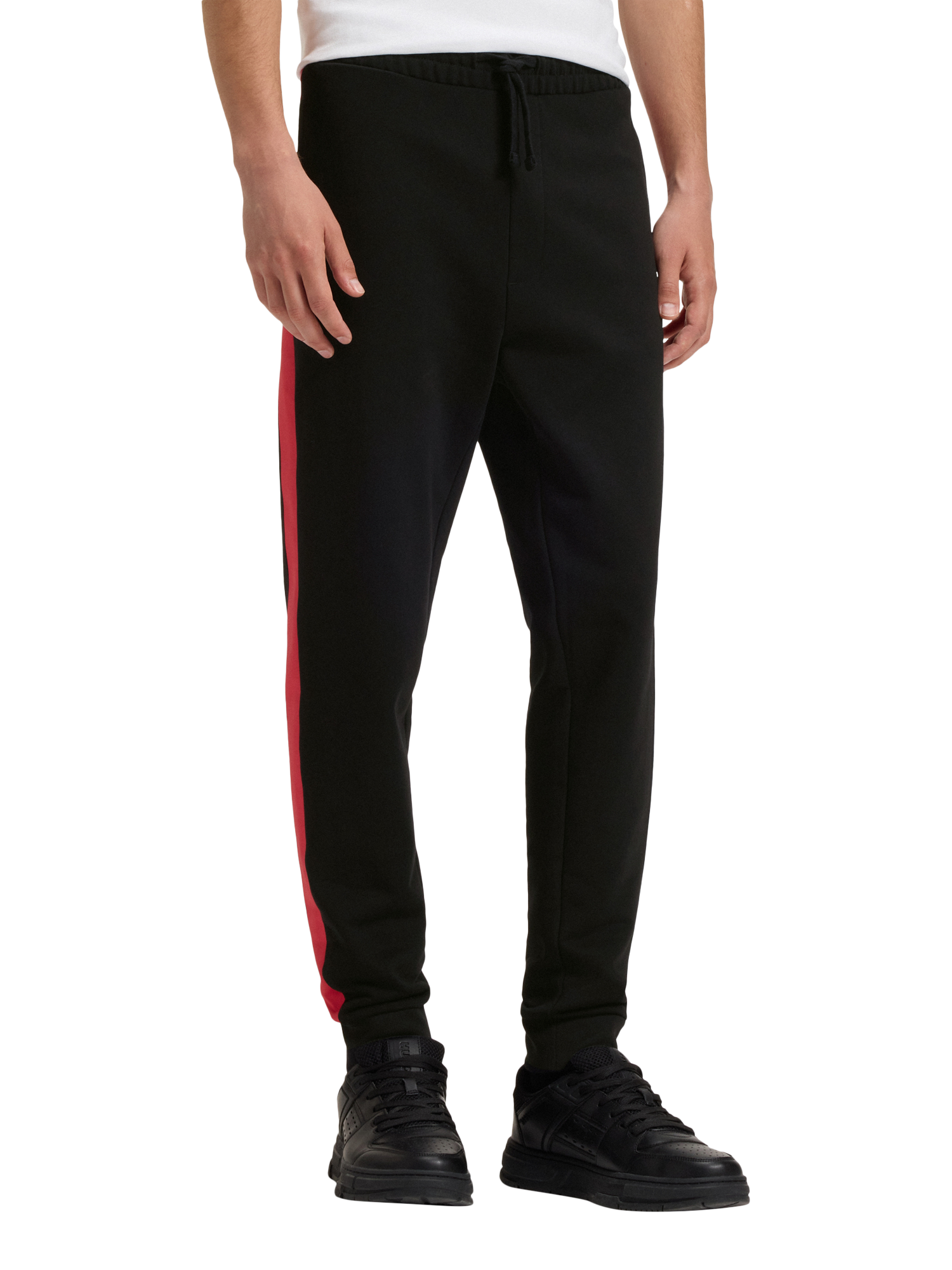 Product image 1 of 6, which shows HUGO Logo Tape Cotton Joggers, Black, L