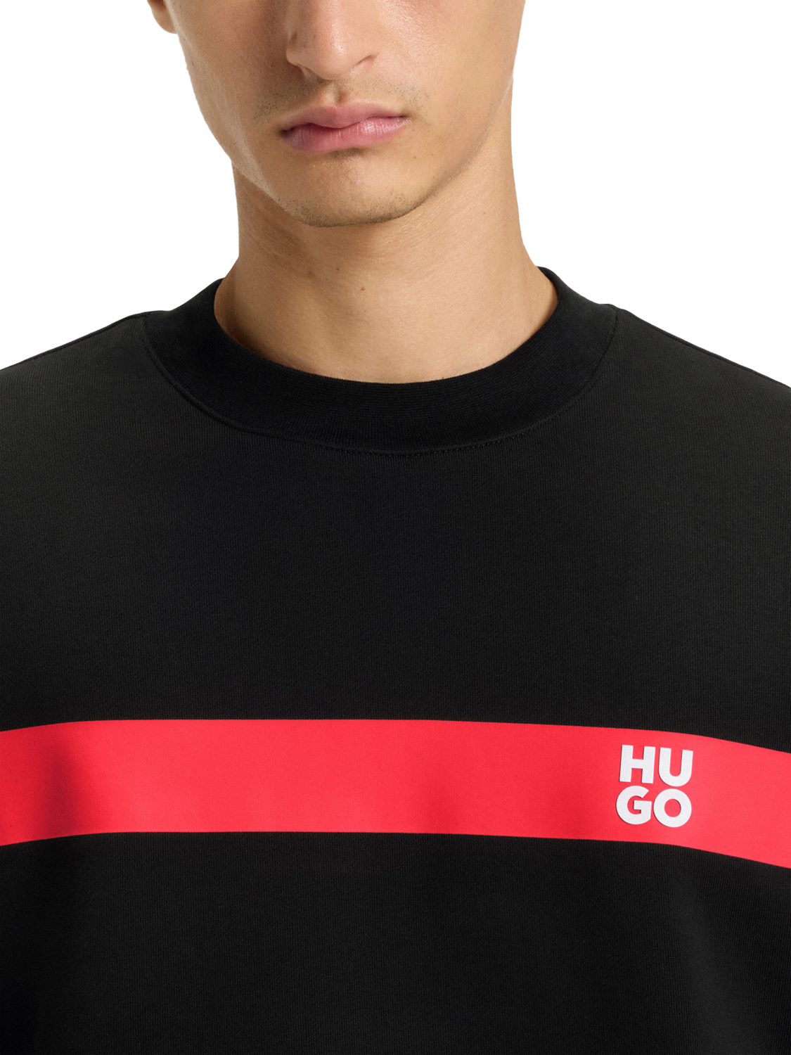 Product image 5 of 5, which shows HUGO Cotton Logo Tape Sweatshirt, Black, XS