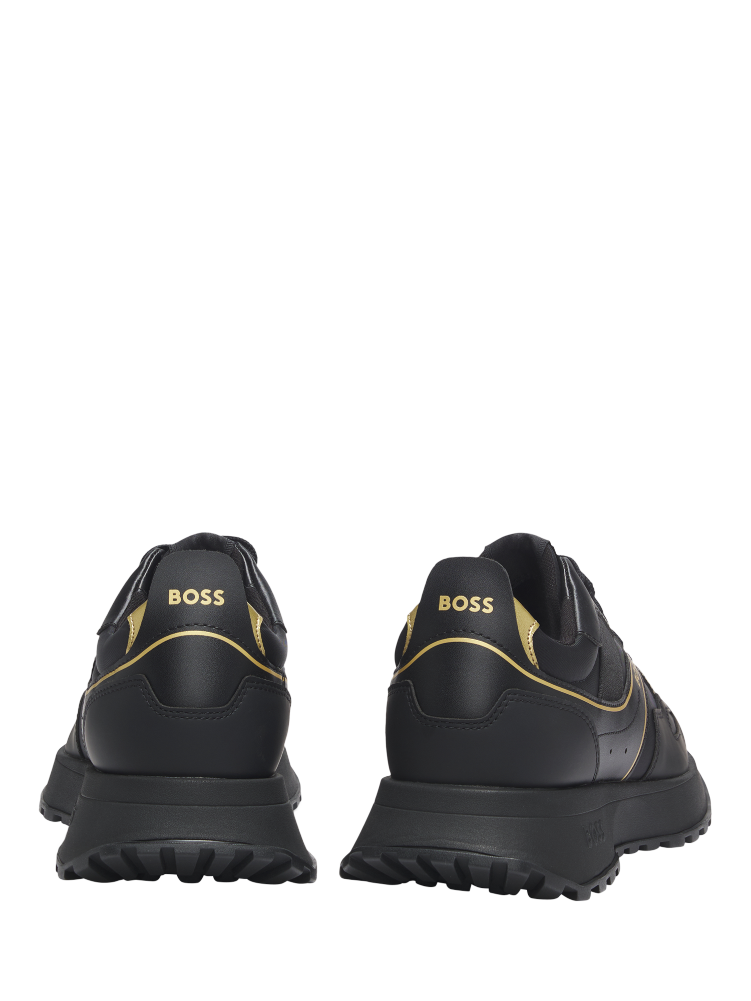 Product image 3 of 4, which shows BOSS Lace-Up Trainers, Black, 6