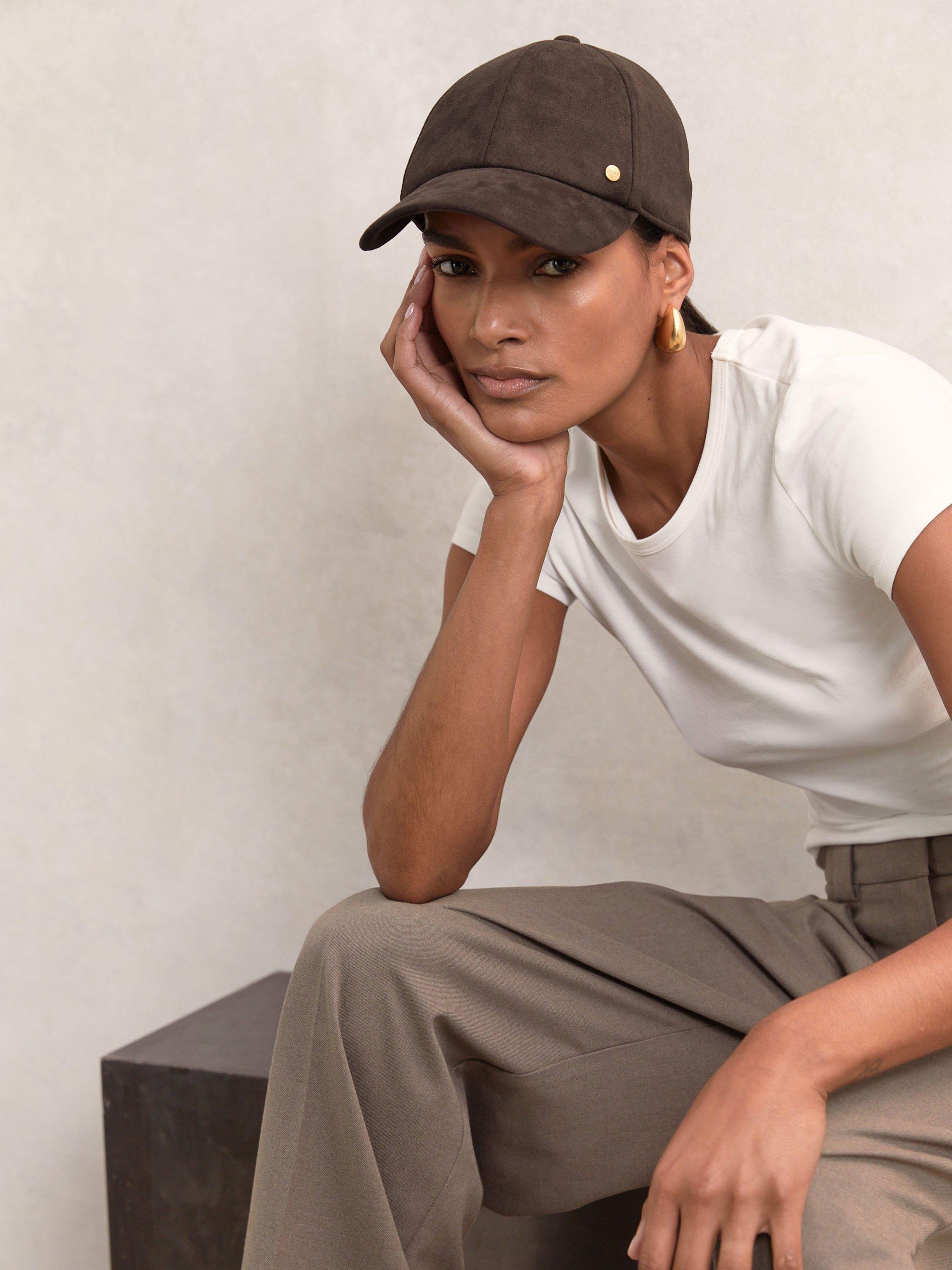 Product image 3 of 5, which shows Reiss Nicky Baseball Cap, Chocolate, One Size