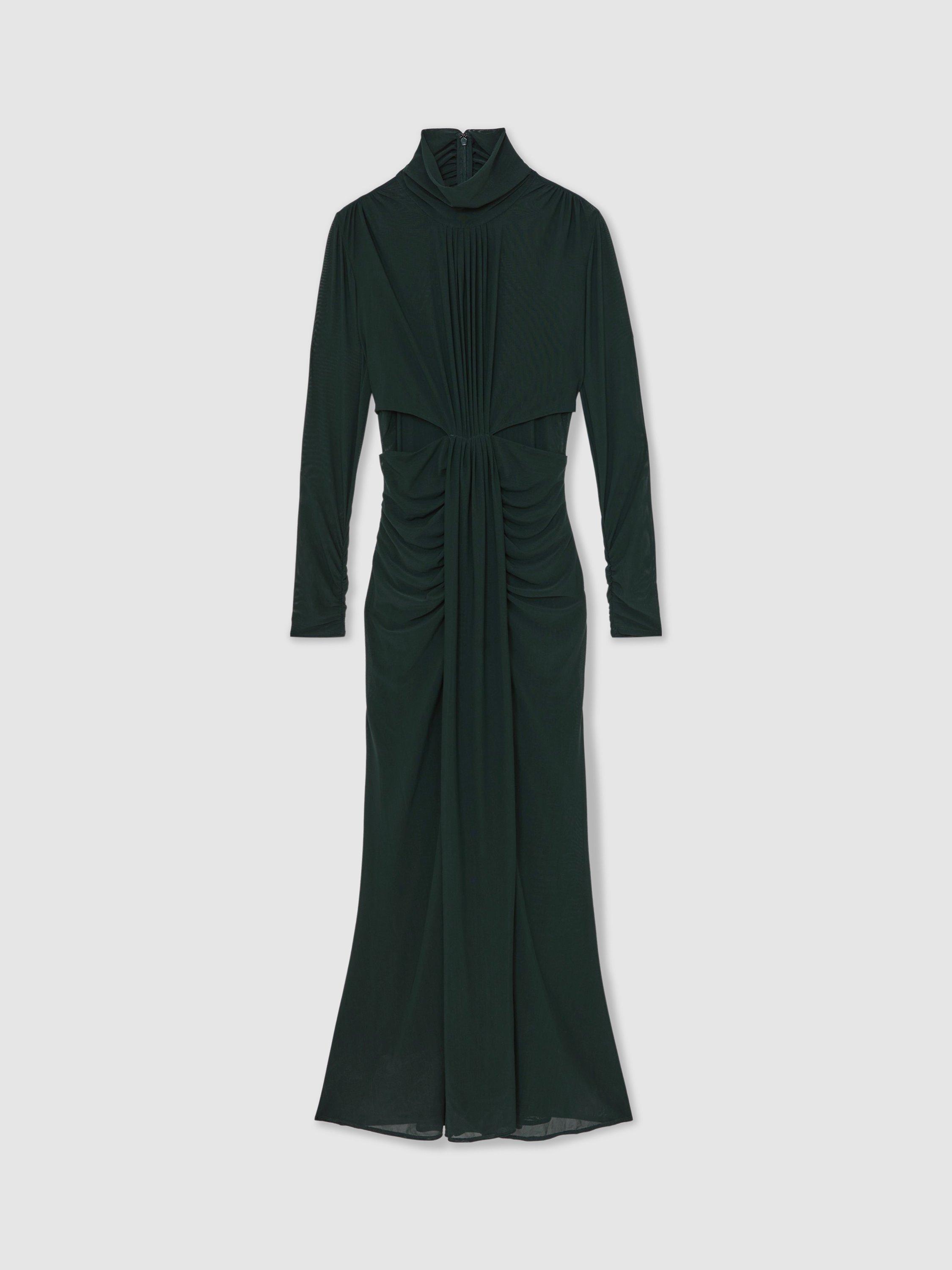 Product image 3 of 5, which shows Reiss Petite Danni Maxi Dress, Dark Green, 10Pt