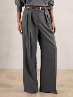 Reiss Poppie Tailored Wide Leg Trousers, Grey