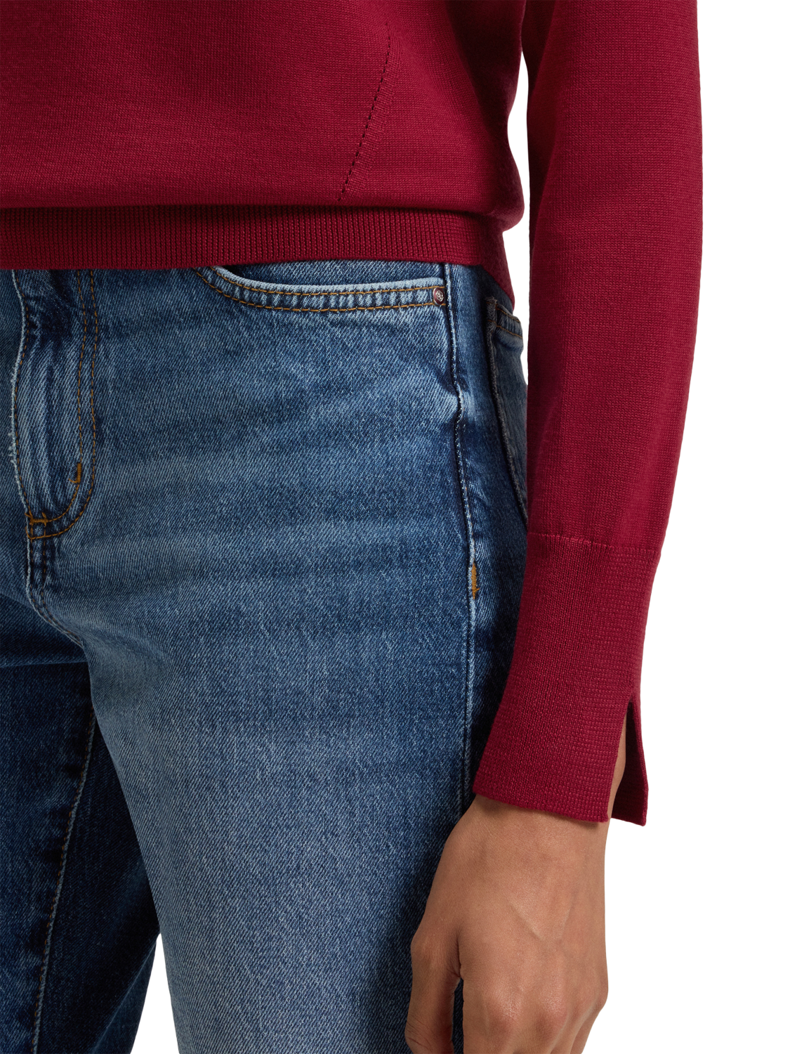 Product image 5 of 5, which shows BOSS Fasecta Pure Wool Jumper, Dark Red, S