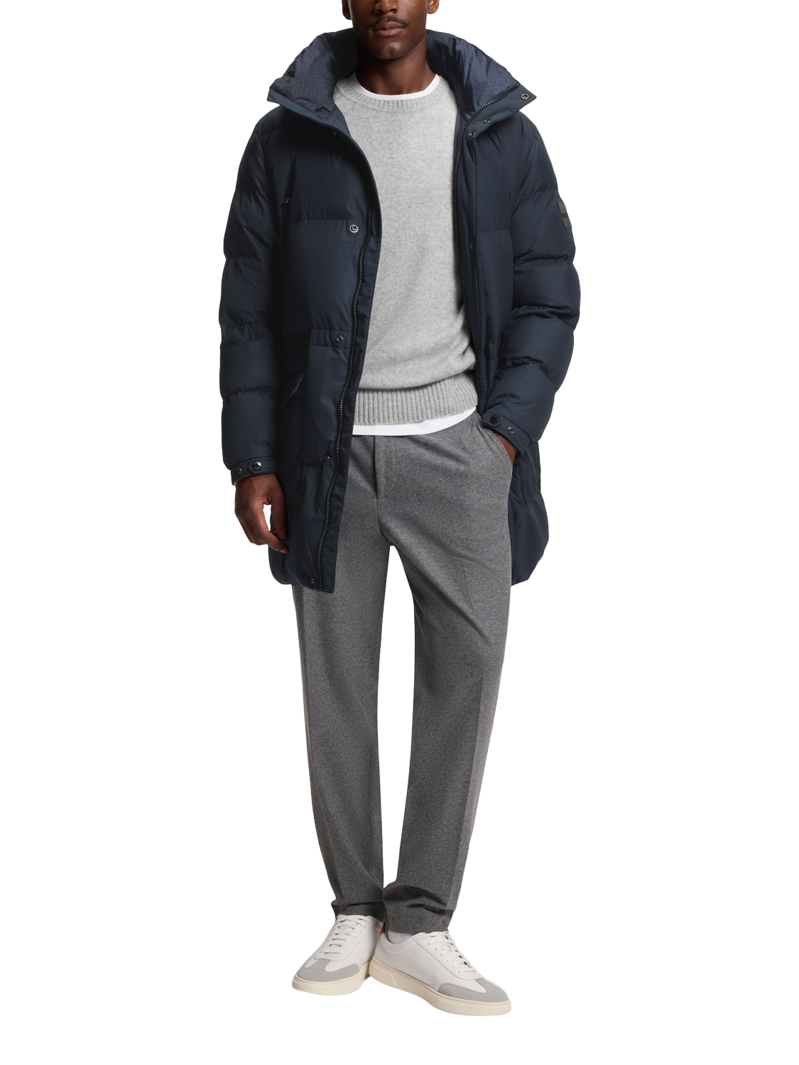 Product image 3 of 6, which shows BOSS Hooded Puffer Jacket, Dark Blue, 38R