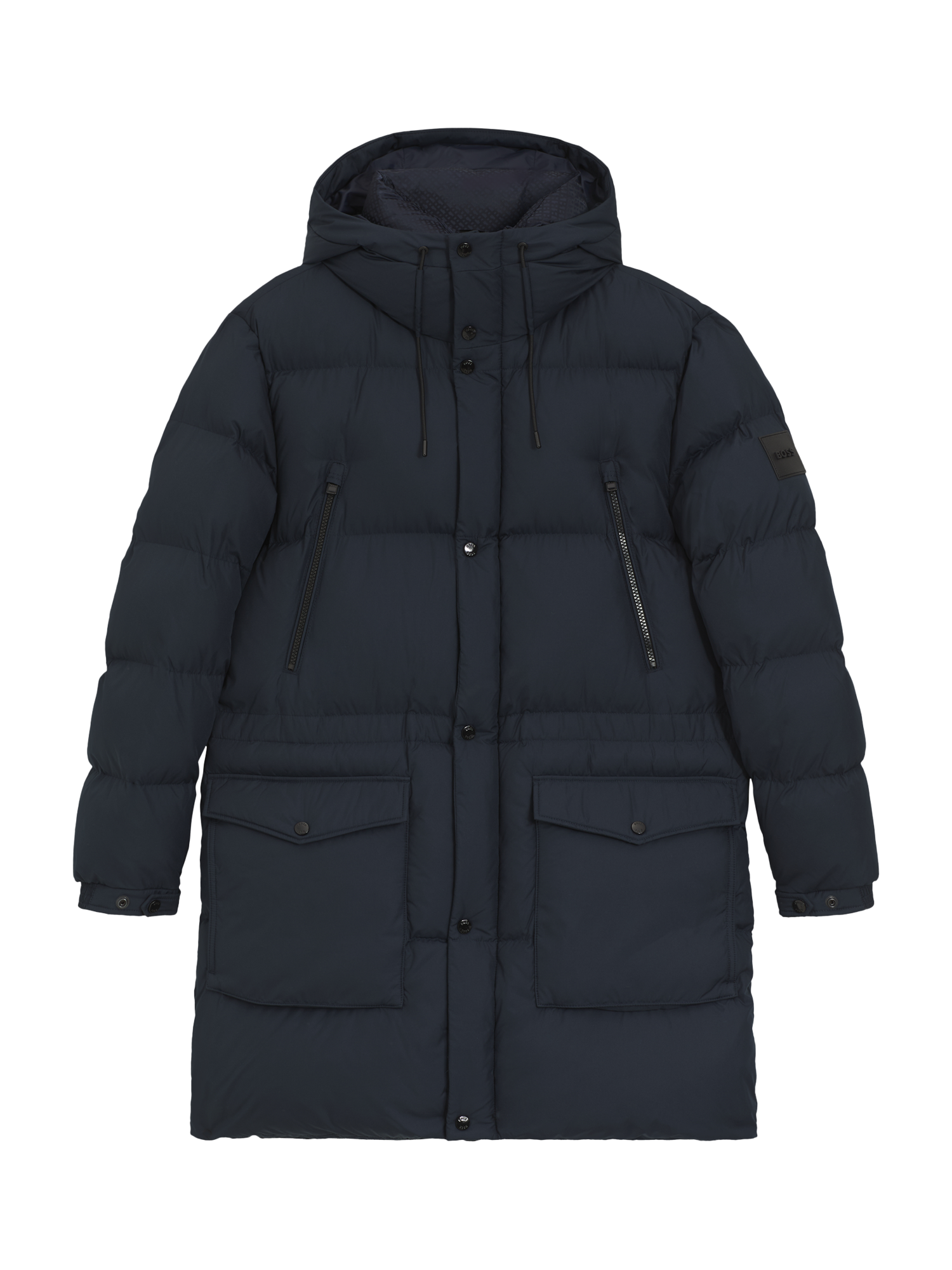 Product image 4 of 6, which shows BOSS Hooded Puffer Jacket, Dark Blue, 38R