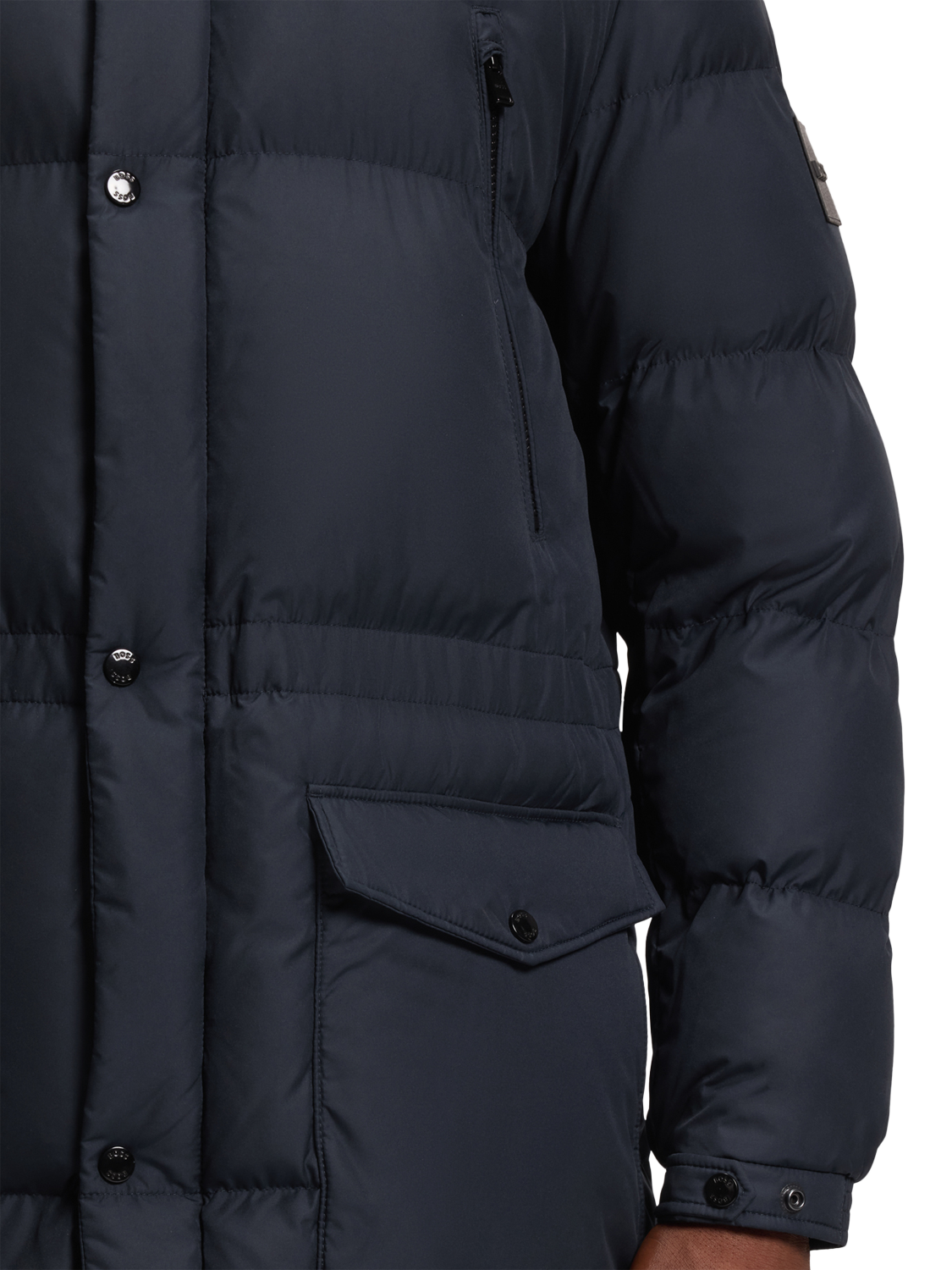 Product image 5 of 6, which shows BOSS Hooded Puffer Jacket, Dark Blue, 38R