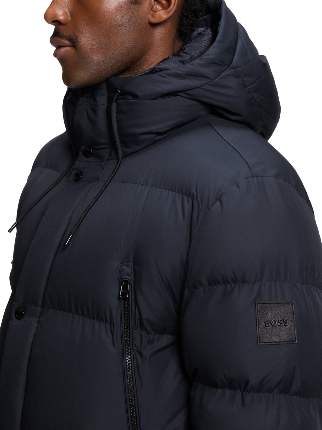 Product image 6 of 6, which shows BOSS Hooded Puffer Jacket, Dark Blue, 38R