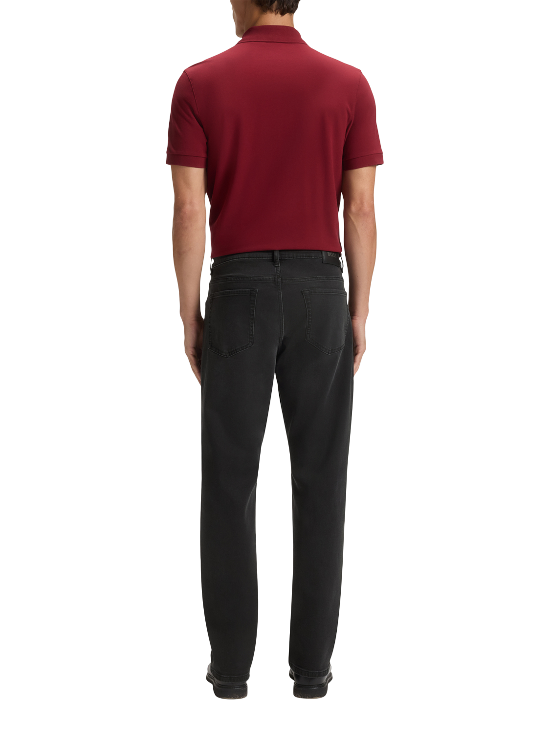 Product image 2 of 5, which shows HUGO BOSS BOSS Mid Rise Straight Jeans, Charcoal, 30R