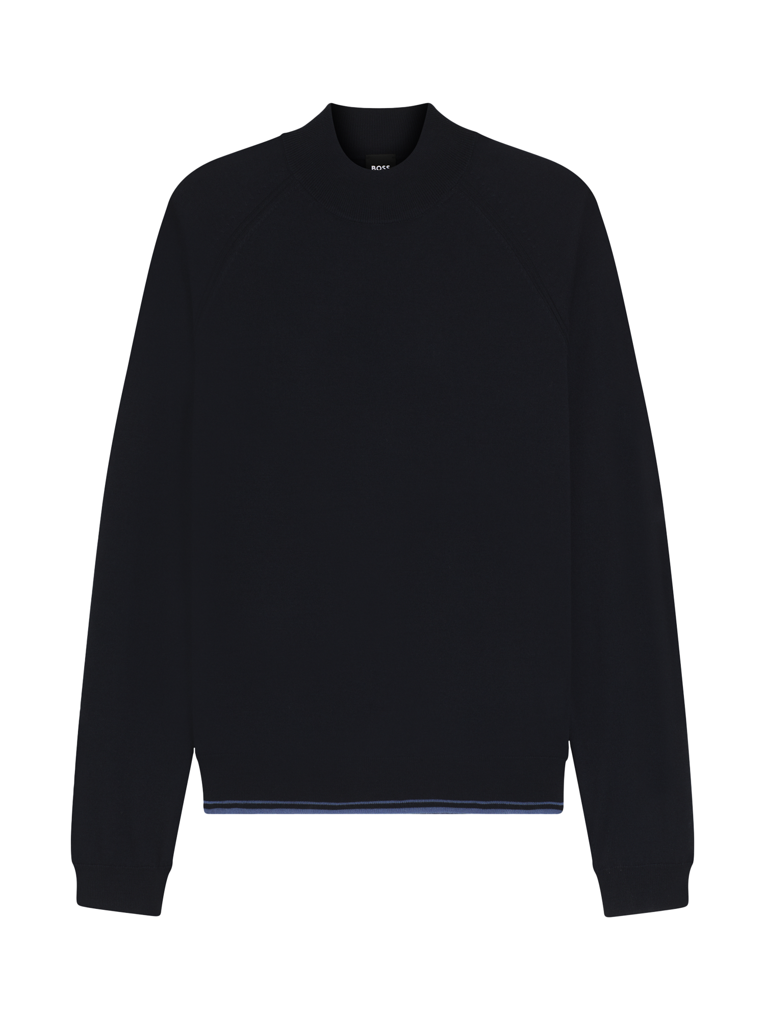 Product image 4 of 5, which shows BOSS High Neck Wool Blend Knit Jumper, Dark Blue, S